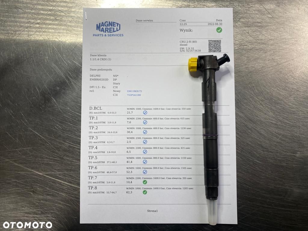 WTRYSKIWACZ TEST 1.1 1.4 CRDI EMBR00203D WTRYSK SPRAWDZONE IMA  KIA RIO VENGA CEED HYUNDAI I20 I30 - 1