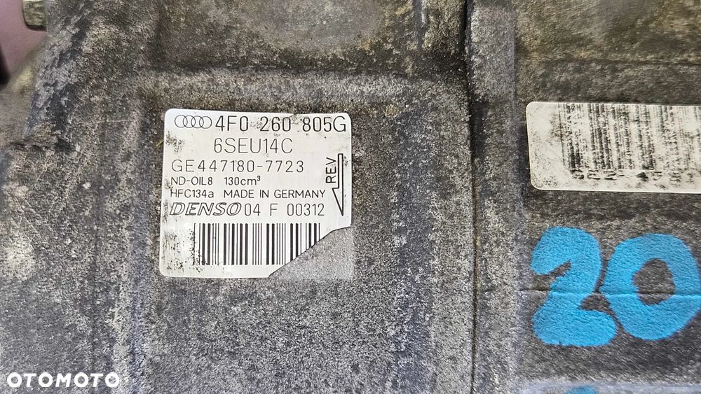 Sprężarka Klimatyzacji 4F0260805G 6SEU14C 447180-7723 Kompresor Klima Sprzęgło Koło 2.0 2.7 3.0 TDI Audi A6 C6 A4 B7 - 2