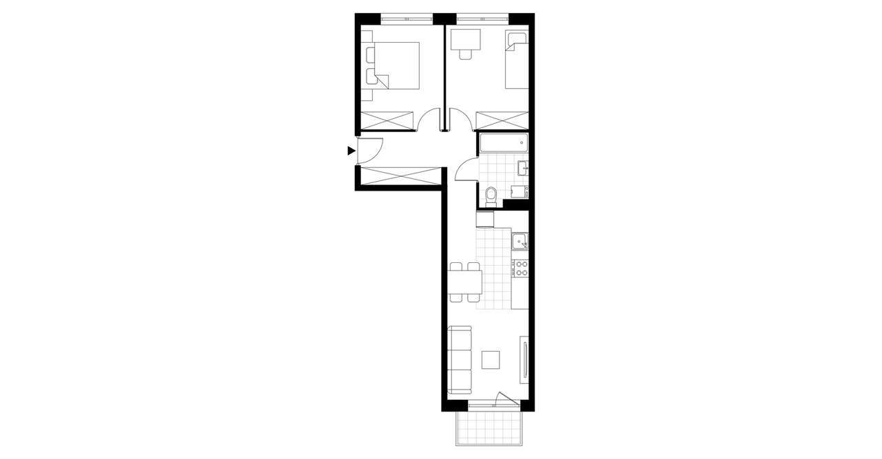 3-pokojowe mieszkanie 50m2 + balkon - Pełny obrazek: 4/23