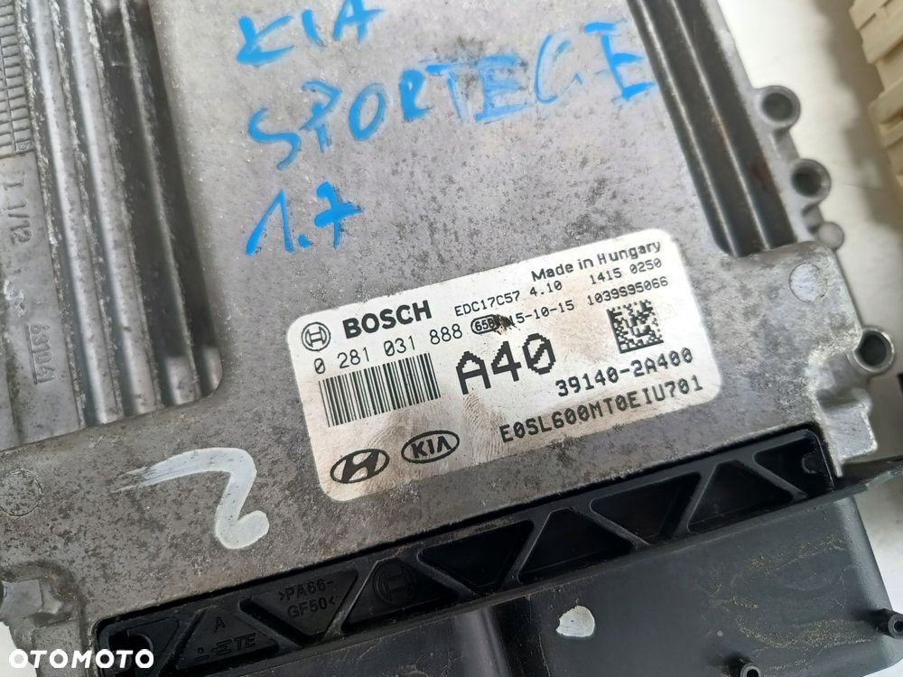kia sportage iii 10-15 1.7 crdi komputer silnika zestaw 39140-2a400 - 2