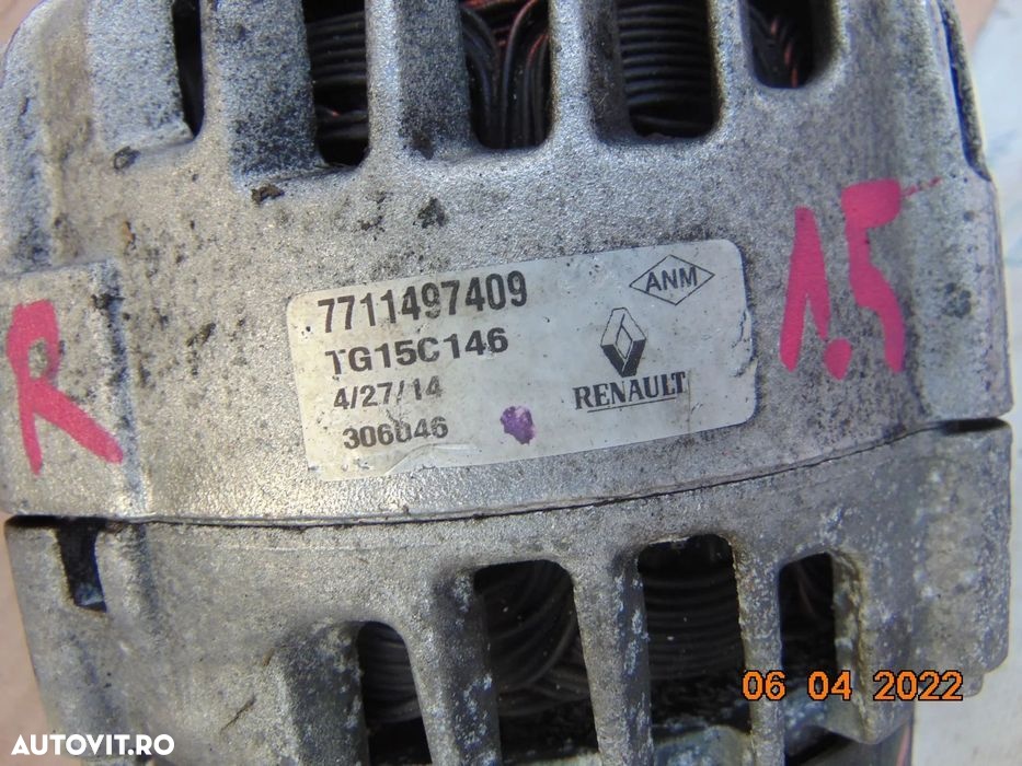 Alternator renault 1.5 megane 3 clio 4 kangoo scenic dacia duster loga - 2