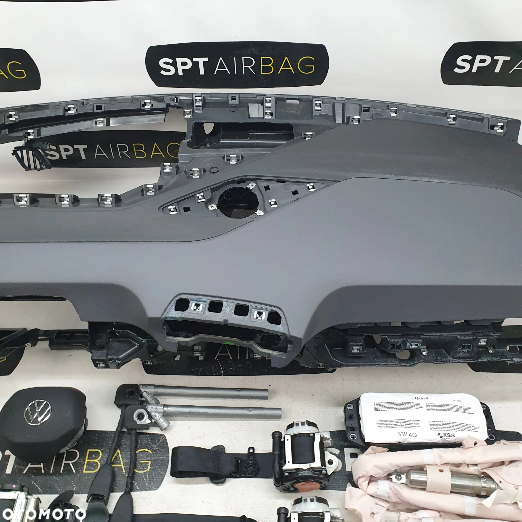 VW ID 3 ID.3 SZARA DESKA ROZDZIELCZA KONSOLA KOKPIT PULPIT PODUSZKI AIRBAG AIR BAG PASY KIT SET - 3
