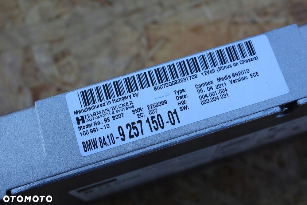 Moduł COMBOX BLUETOOTH BMW f10 f11 9257150 - 4