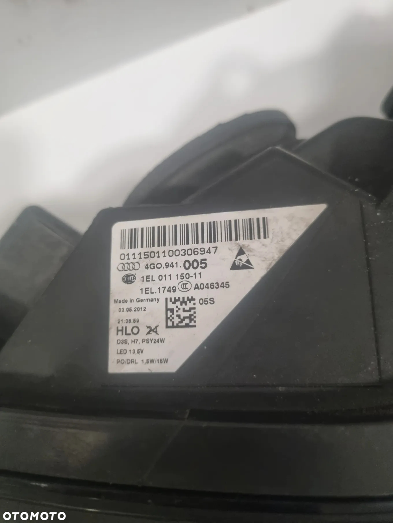 Audi A6 C7 4G0 Lampa Xenon Reflektor Lewa 4g0941005 Xenon - 7