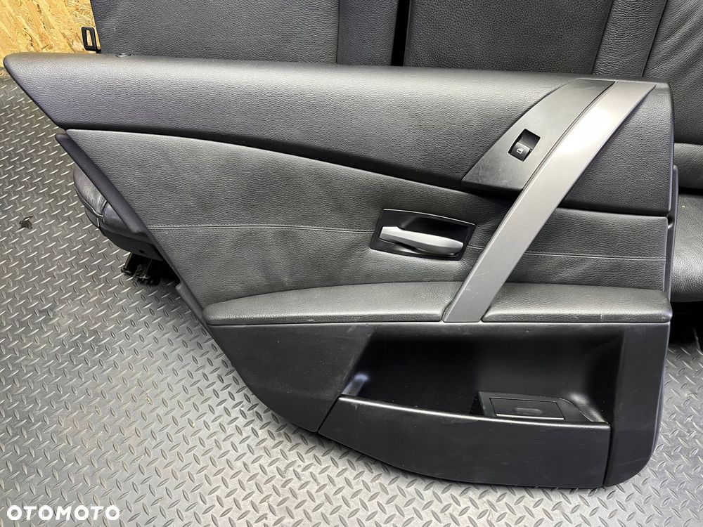 komplet fotele kanapa boczki tapicerka czarna skÓra europa bmw e61 gr - 7