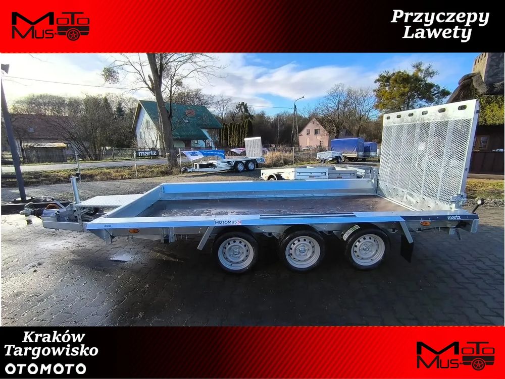 Martz Przyczepa Bau 400x180 3500kg 3 osie pod koparke koparka walec