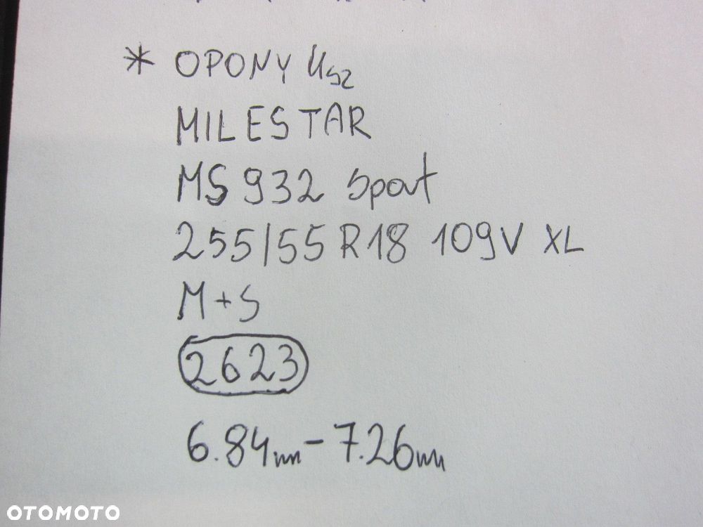 OPONY CAŁOROCZNE MILESTAR MS 932 SPORT M+S 255/55/18 109V 7MM DOT 2623 - 15