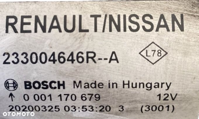JAK NOWY ! ! ! Po 6 tyś ! ! ! DACIA DUSTER 2 II 1.0 TCE SANDERO 3 III LOGAN JOGGER ROZRUSZNIK  Bosch 233004646R  1.0tce Nissan juke micra Renault Captur II CLIO 5 V W-wa. - 6