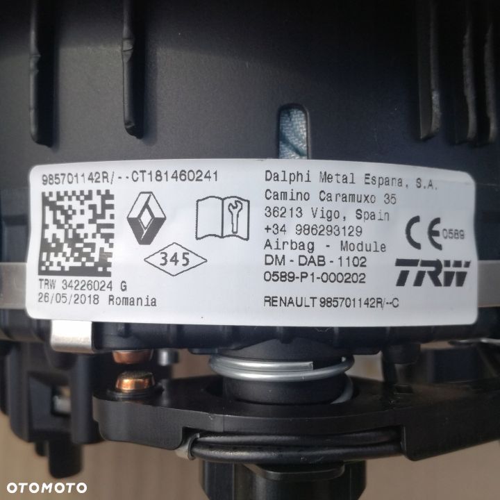 Dacia Sandero Lift Airbag Poduszka Kierowca Oryginał 985701142R - 3