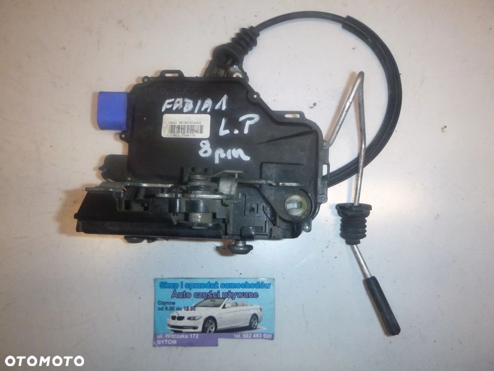ZAMEK DRZWI LEWY PRZÓD SKODA FABIA I 2007r  8 PIN  3B1837015AQ - 1