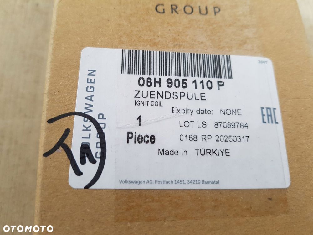 vag cewka zapłonowa 06h905110p om 77320014 - 3