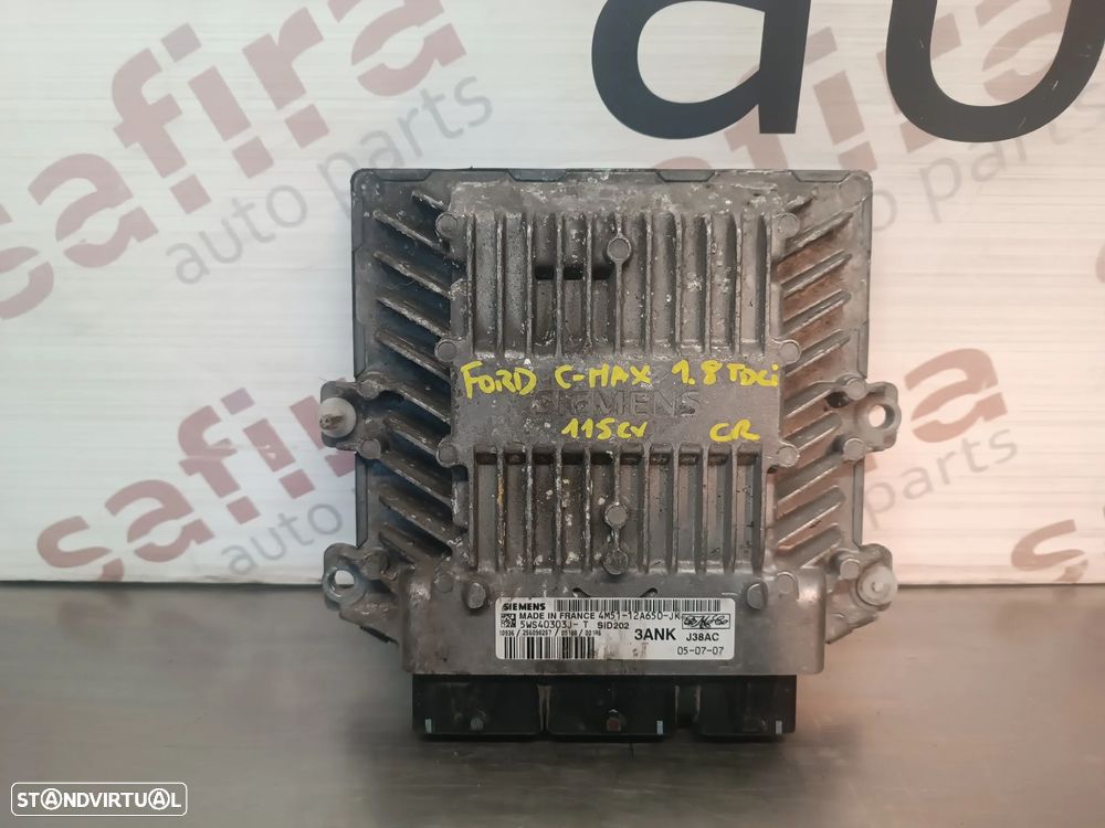 UNIDADE / CENTRALINA DO MOTOR FORD FOCUS II / C-MAX 1.8TDCI 4M51-12A650-JK 5WS40303J-T SID202 - 1