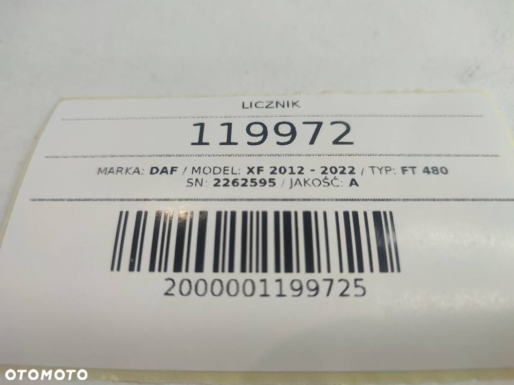 LICZNIK ZEGARY DAF XF 480 106 FT 2262595 EUROPA EURO 6 2021 - 7