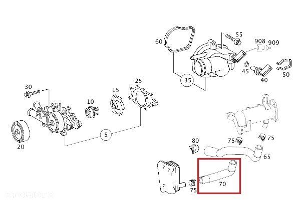 MERCEDES W204 W211 Przewod chlodnicy oleju OE - 2