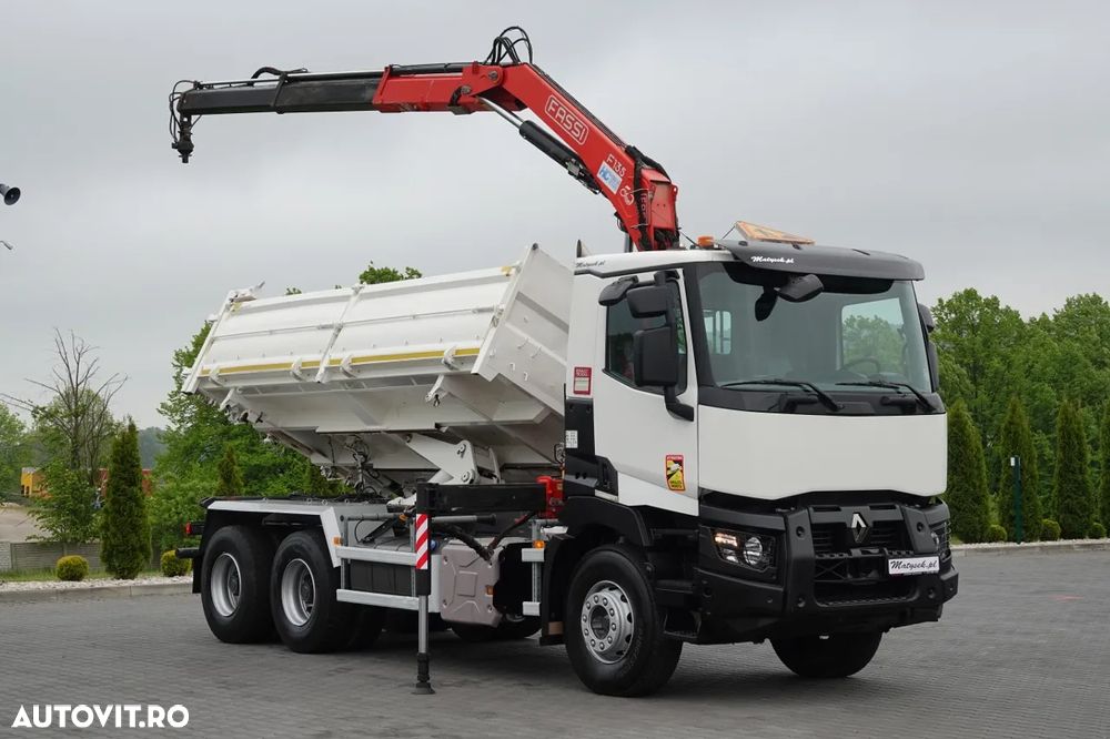 Renault C 380 / 6x4 / TIPPER 3 LATE + HDS FASSI F135 / HYDROBRA / EURO 6 / RADIO CONTROL / ROTATOR / BORDMATIC - 8