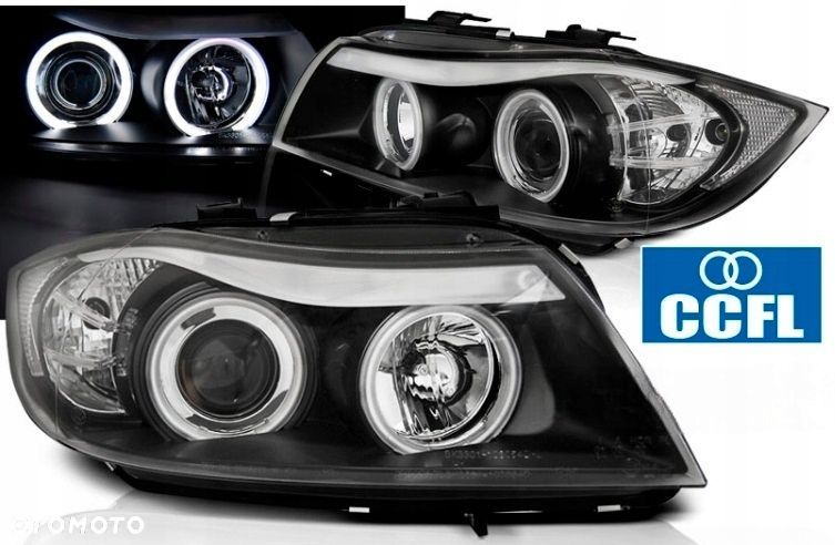 Reflektory Lampy kpl Diody Soczewka Czarne Black Bmw 3 e90 e91 2004-2008 - 2