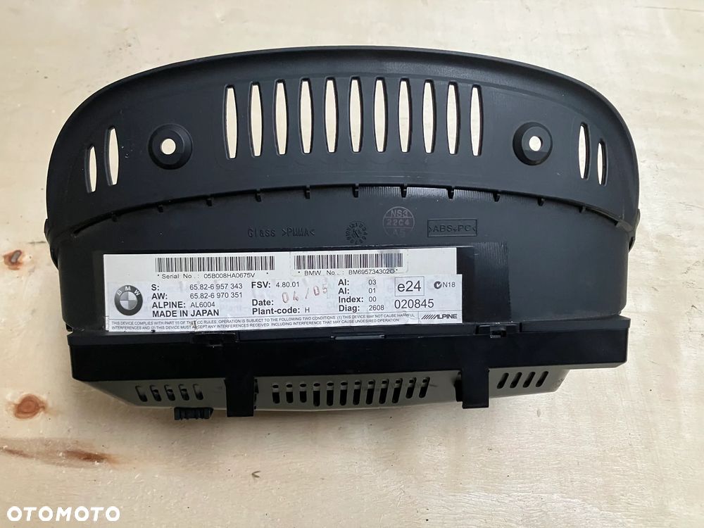 WYŚWIETLACZ NAWIGACJI EKRAN BMW E60 E61 CCC 6957343 - 2