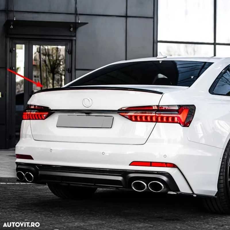 Eleron Portbagaj Lip Codita pentru Audi A6 C8 S6 (2019+), Negru Lucios - 6