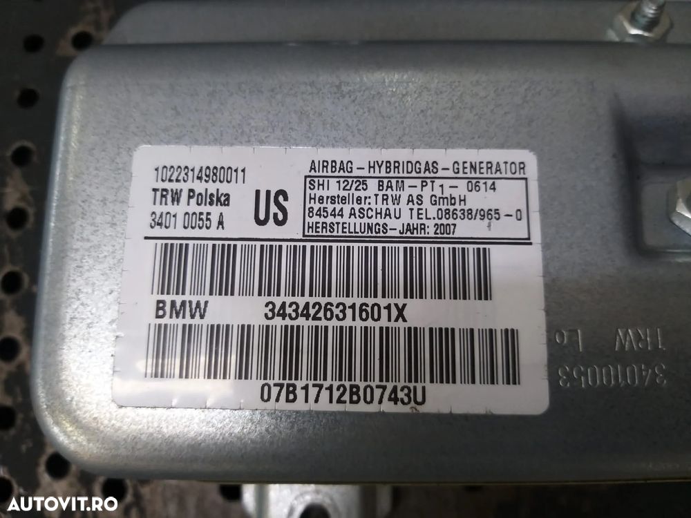 Airbag usa dreapta pasager bmw x3 e83 34342631601x 34010055a - 2