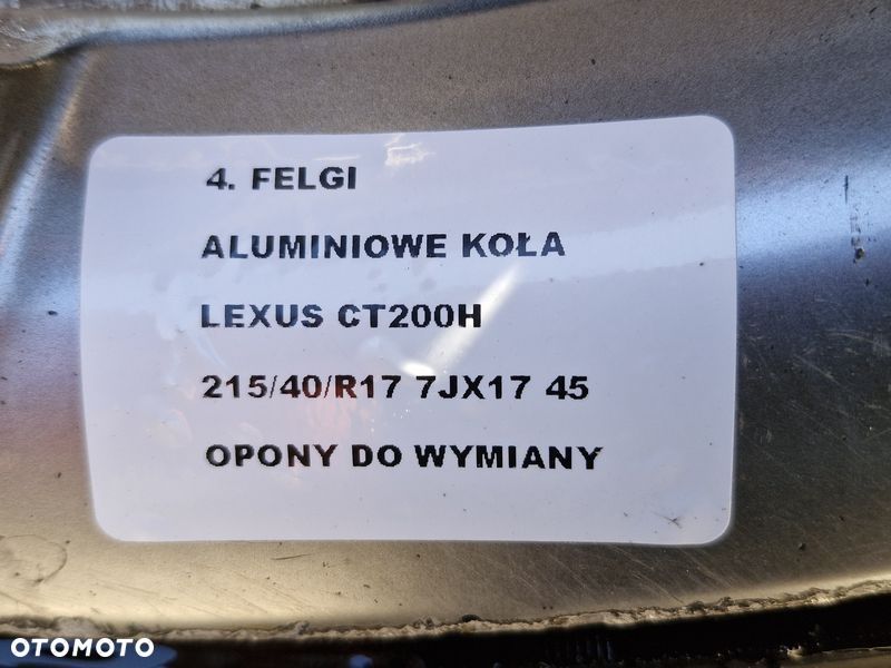 LEXUS CT 200H FELGI ALUMINIOWE 5X100 7JX17 17 CALI  KOŁA TOYOTA SUBARU - 13
