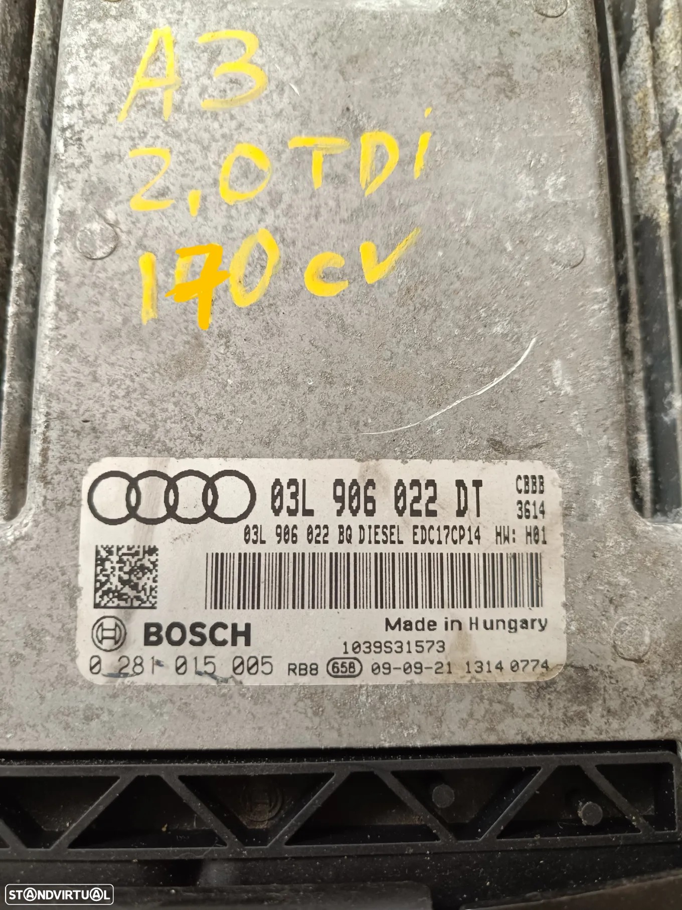 Motor Audi A3 2.0TDI 170cv CBB caixa 6v DSG 6 v automatica DSG LQT - 6