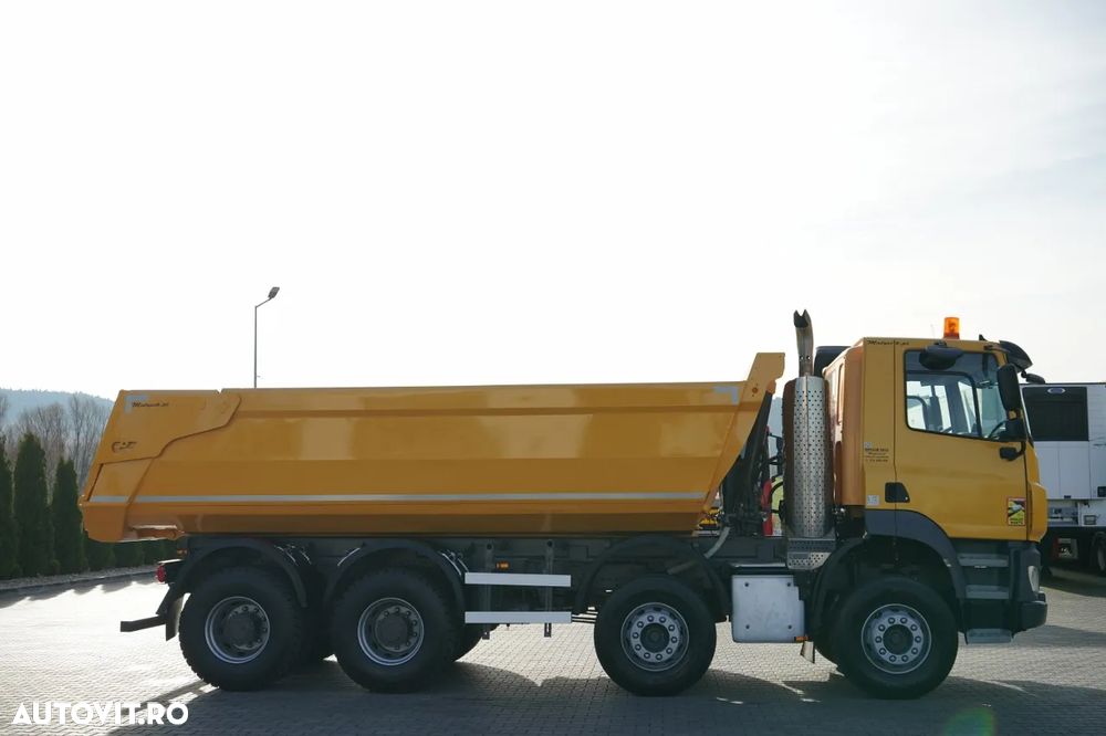 DAF CF 85.410 / 8x4 / BASCULĂ SPATE / CLAPETĂ HIDRAULICĂ / ANVELOPE 100% / MANUALĂ / EURO 6 - 10
