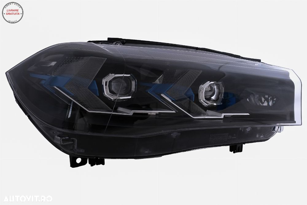 Faruri Full LED BMW X5 F15 (2013-2018) Conversie la G05 Design Negru- livrare gratuita - 2