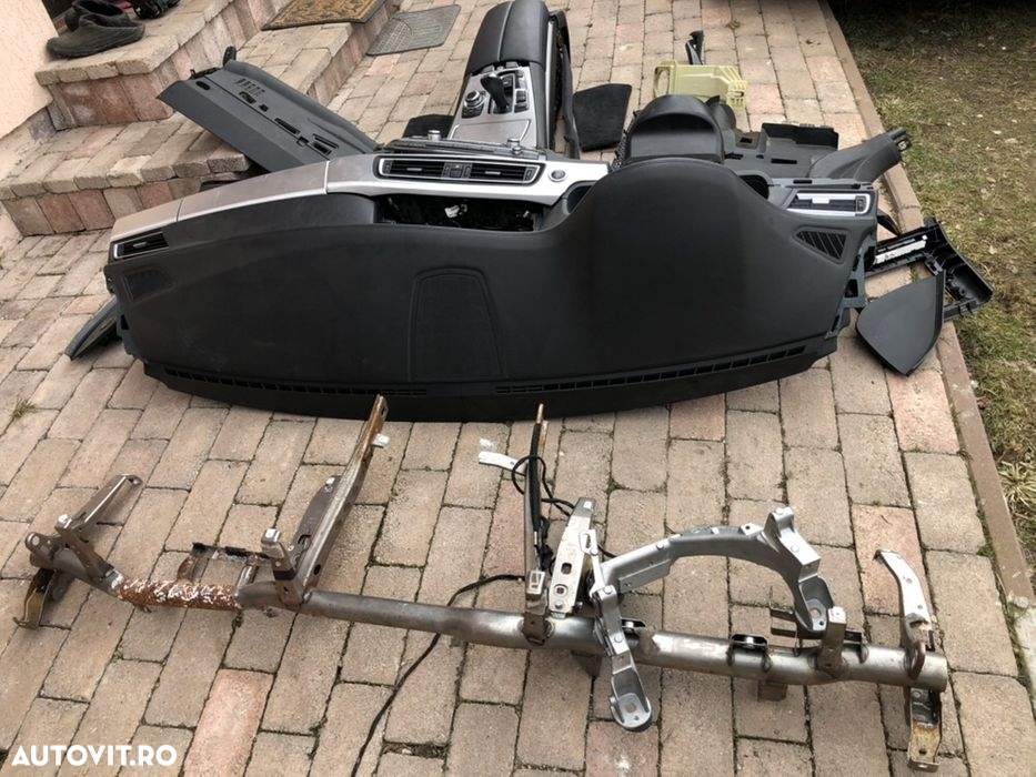 Planșă bord piele BMW 740d 30 F01 02 joystick aeroterma panglică LHD - 4