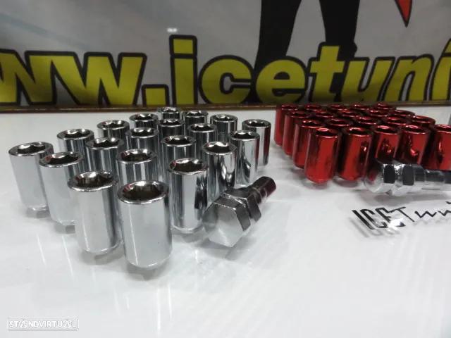 Porcas Lug Nuts Para Honda, Mazda, Ford, Toyota, Hyundai, Lexus, Mitsubishi com 32mm 12x1.50 disponível em Cromado, preto e vermelho conjunto 20 unidades - 3