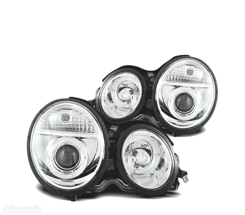 FAROIS ANGEL EYES PARA MERCEDES W210 95-99 CROMADOS - 2