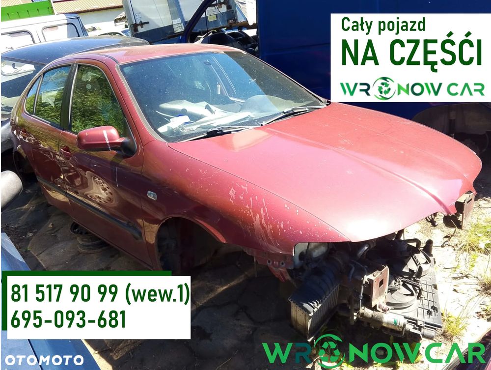 Seat Leon I (99-2006r.) 1.9 TDI 110KM. Silnik ASV Skrzynia EGS lakier LS3R.Cały na części. GWARANCJA !!!  Przód Tył Zestaw Komplet Drzwi Klapa Zderzak Błotnik Maska Grill Atrapa Szyba Pas Lampa Lusterko Boczki Fotel Kanapa Kokpit Deska Rozdzielcza Przełącznik Włącznik Sterownik Przewody Wiązka Instalacja Moduł Komputer Czujnik Listwa Pompa Alternator Wtryski Głowica Rozrusznik Kompresor Sprzęgło Dwumas Silnik Skrzynia ABS Klimatyzacji Paliwa Wspomagania Kolektor Turbina Przepustnica Zawór Chłodnica Koło Hak Belka Sanki Zawieszenie Mcpherson Półoś Amortyzator Wydech Tłumik Zacisk Most - 1