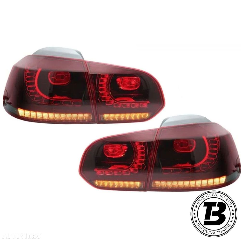 Stopuri Full LED compatibile cu VW Golf 6 VI R20 Smoke Design - 1