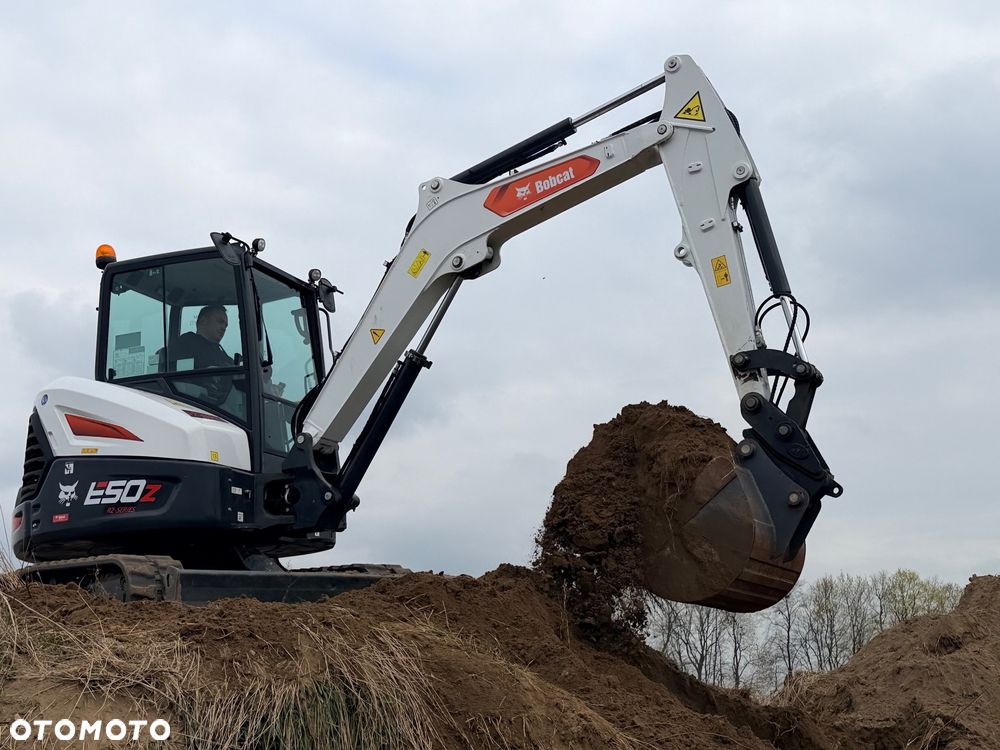 Bobcat Minikoparka Bobcat e50Z 5ton e55 e60 Cat 303.5 304  305 3xłyżki Ramię LOONG dodatkowe linie hydr wyjścia AUX1 + 2 przeciw waga MAX-dociążenie gąsienice 85% od nowości 1 właściciel z Niemiec Auto IDLEE po serwisie Widły wiertnica grabie i inne za dopłatą Szybkozłącze hydr Miller łyżka przedsiębierna Pług  Kubota Takeuchi Jcb - 18