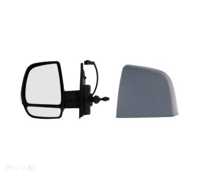 Oglinda exterioara FIAT DOBLO (263), 01.2015-, View Max, stanga/dreapta, regl. manuala; carcasa grunduita; sticla separata; geam cromat; 8 gauri / 2 pini; cu semnalizare - 1