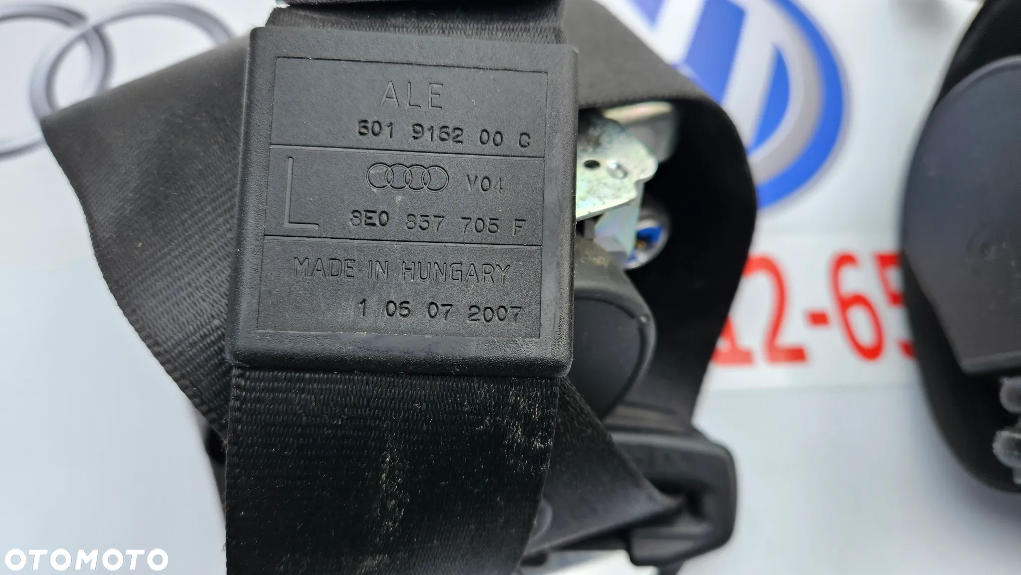 Audi A4 B7 Poduszka kierownicy 4 ramiona Czarna Airbag pasażera Pasy prawy i lewy - 12
