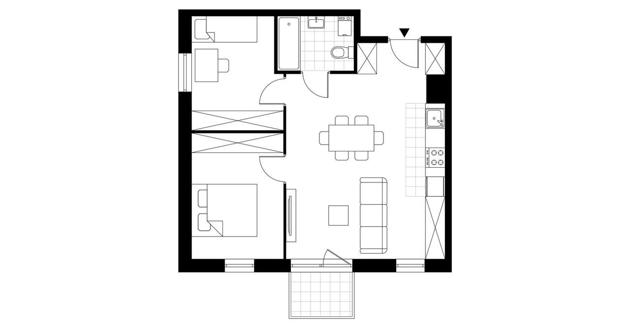 3-pokojowe mieszkanie 55m2 + balkon - Pełny obrazek: 3/15