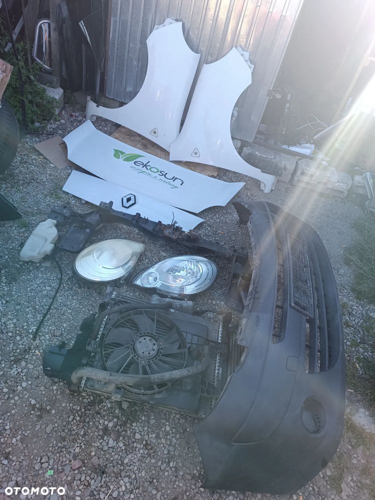 RENAULT KANGOO II 2012R D389 KOMPLETNY PRZÓD MASKA ZDERZAK BŁOTNIK LEWY PRAWY LAMPY PAS CZOŁOWY 1.5 DCI BIAŁY - 1
