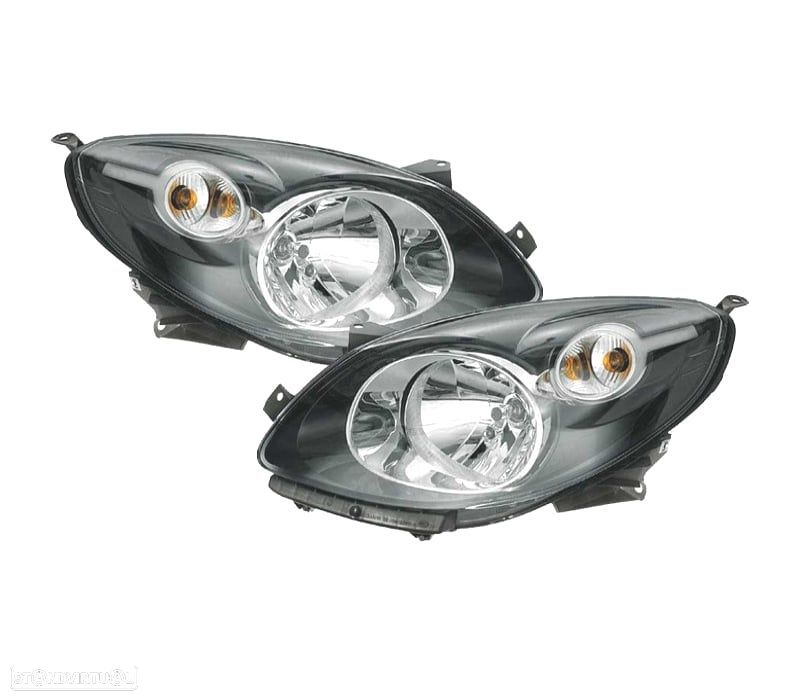 FARÓIS OPTICAS PARA RENAULT TWINGO 07-12 PRETO - 1