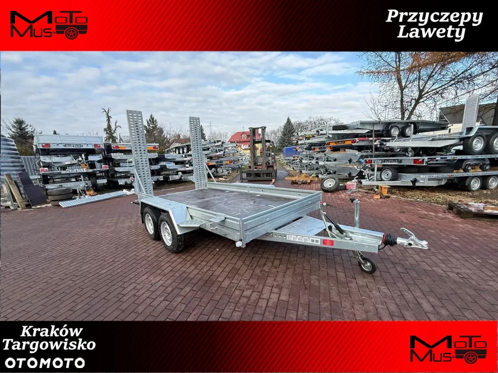 Niewiadów Przyczepa do przewozu sprzętu budowlanego Niewiadów K3535 355x183cm 3500kg 2 osie pod koparke minikoparka walec MOTOMUS Kraków