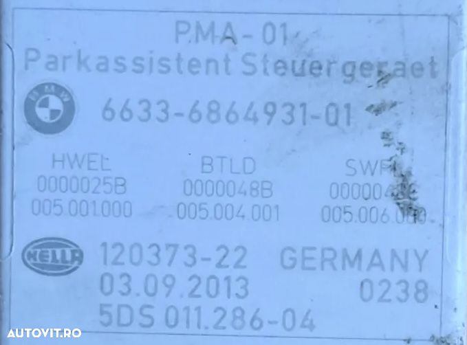 Ecu modul park assist Original BMW F07+LCI F10+LCI F11+LCI F18+LCI F06+LCI F12+LCI F13+LCI F01 CI F02 LCI - 2