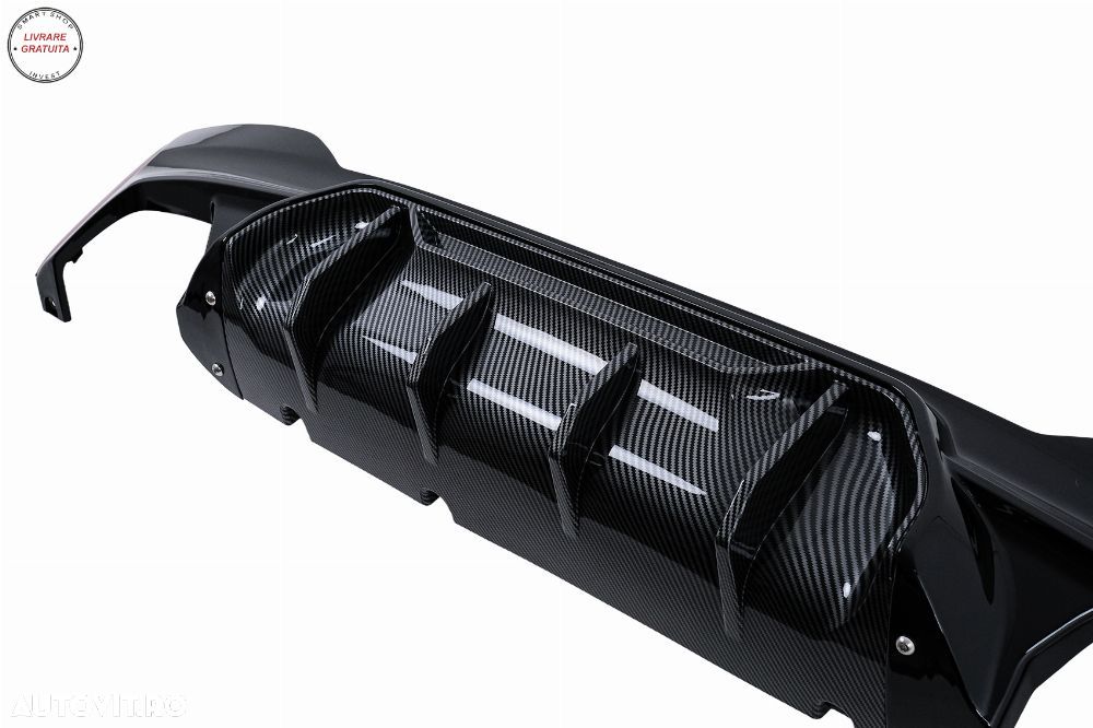 Difuzor Bara Spate BMW Seria 5 G30 G31 (2017-2024) M5 Design Negru Lucios cu Inser- livrare gratuita - 4