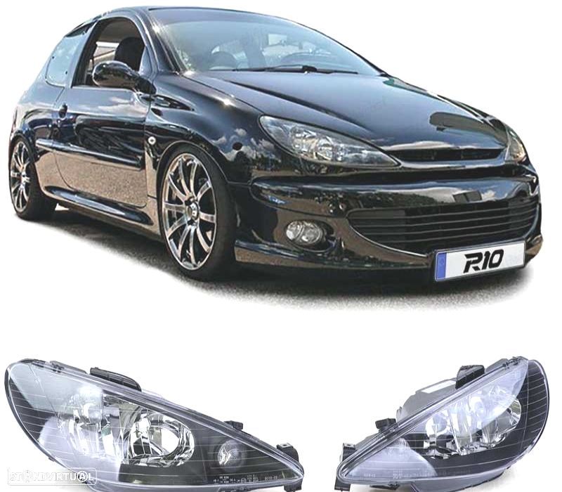 FARÓIS PEUGEOT 206 06- CABRIO HATCHBACK  SW GTI PRETO H7 - 1