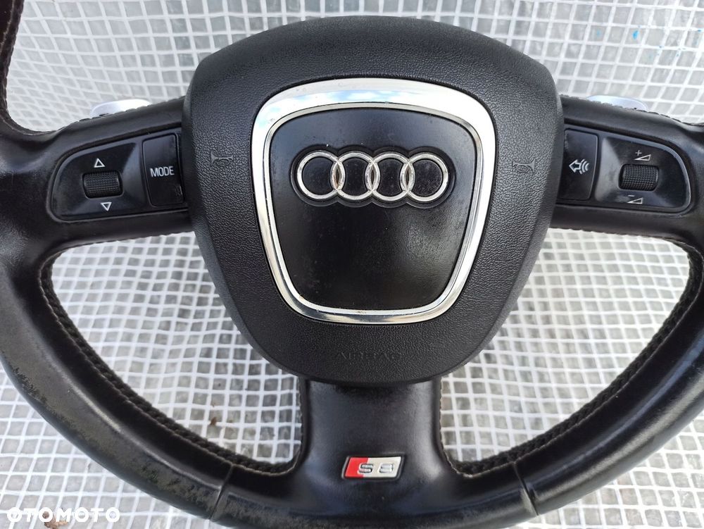 AUDI A8 S8 4E0 D3 KIEROWNICA 3 RAMIENNA SKÓRA AIRBAG S8 ŁOPATKI CHROM - 7