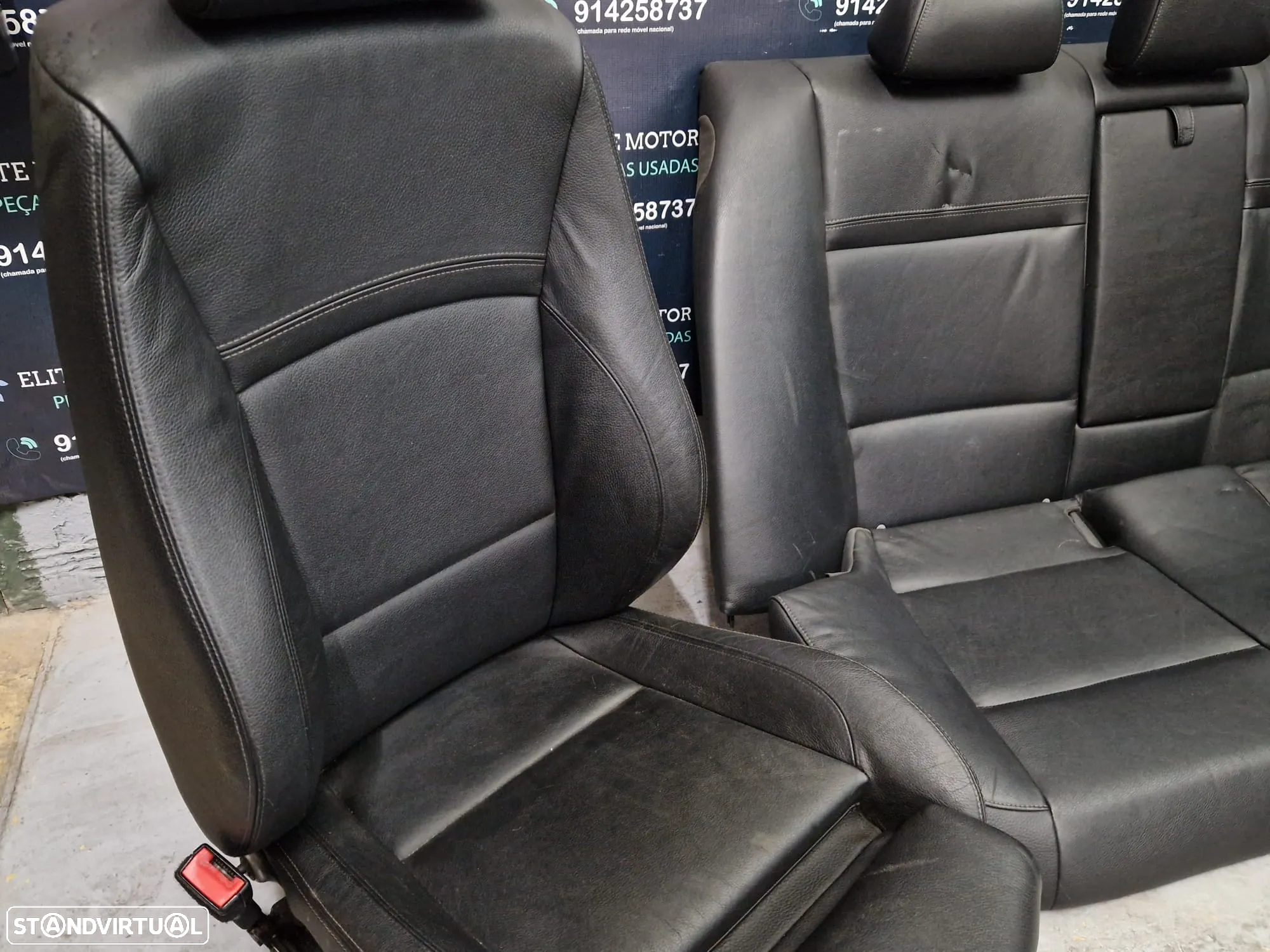 Jogo de bancos usados BMW SERIE 3 E90 PACK M PRETOS PELE - 5