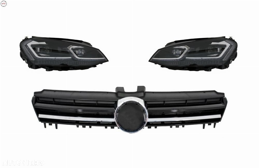 Faruri LED G7.5 Look cu Grila Centrala VW Golf 7 VII G7.5 (2012-2017) Rline Design- livrare gratuita - 1