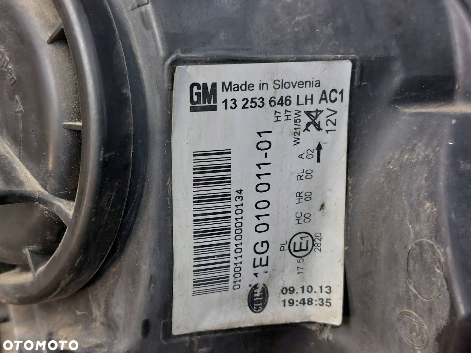 LAMPA LEWY PRZÓD HELLA OPEL ASTRA J 13253646 EU EUROPA - 9