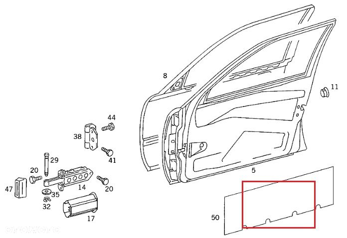 MERCEDES STARSZE MODELE Wygluszenie drzwi ORYGINAL - 2