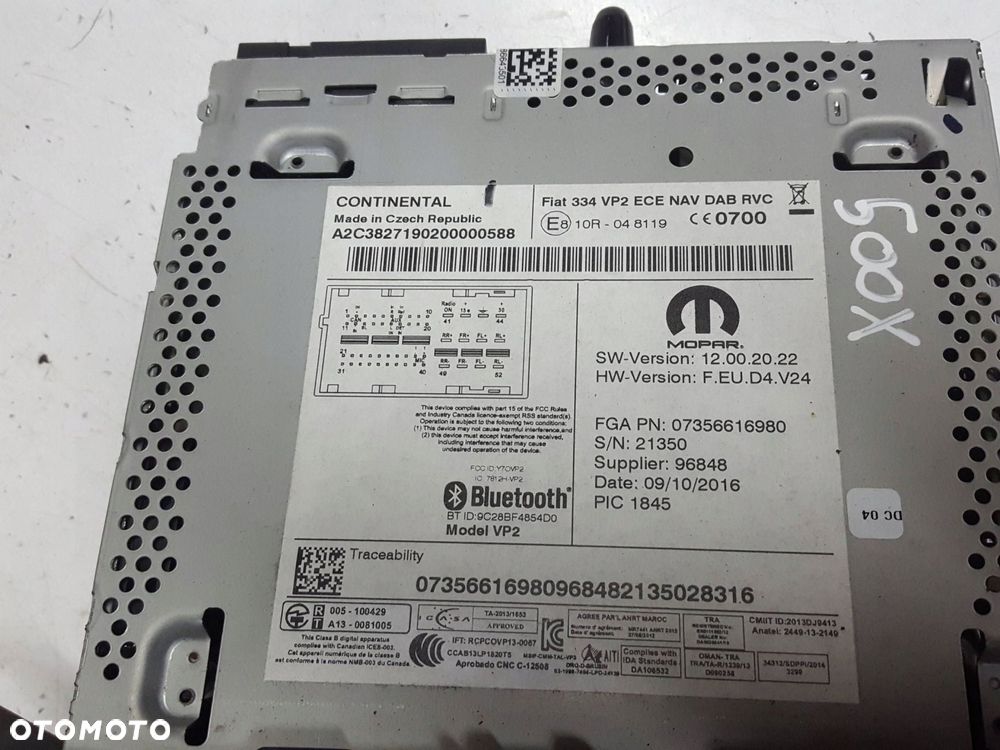 FIAT 500X 14-24r NAWIGACJA RADIO CD 07356616980 - 3