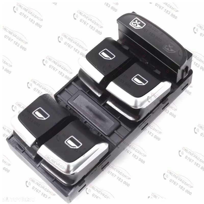 Butoane geam electric ornament crom Audi A4 B8, A5, Q5 - 7