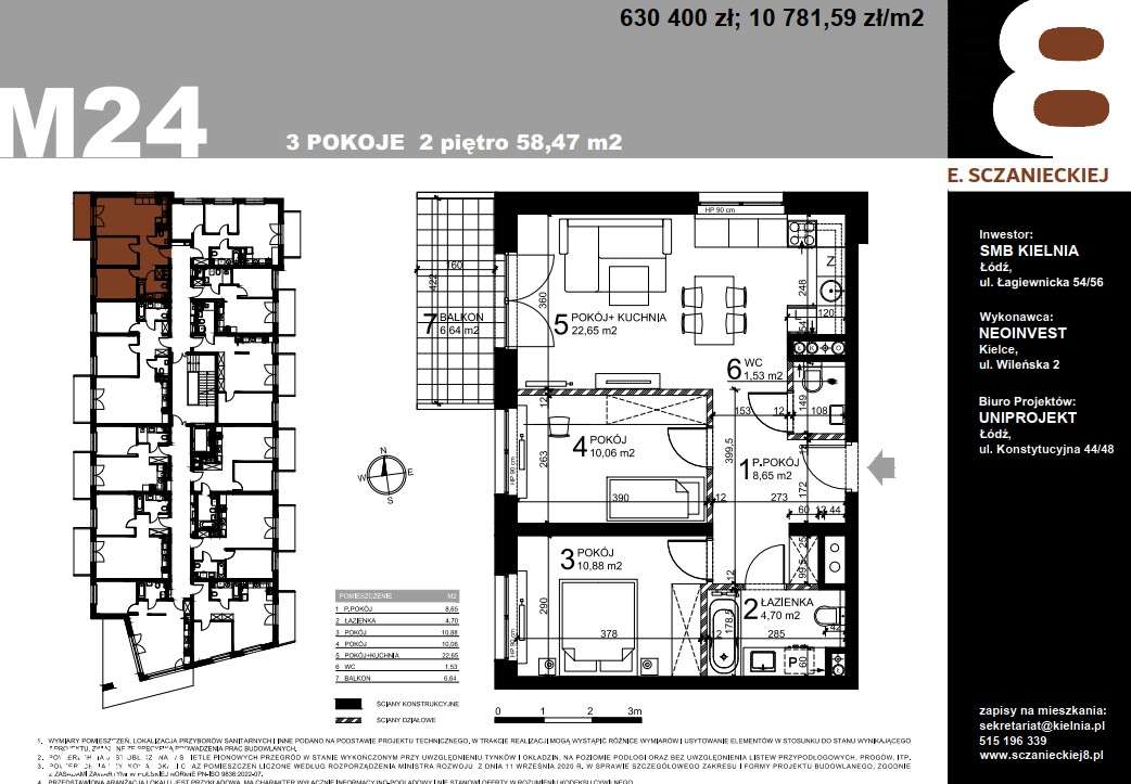 Sczanieckiej 8 - nowe mieszkanie trzypokojowe - świetne dla rodziny